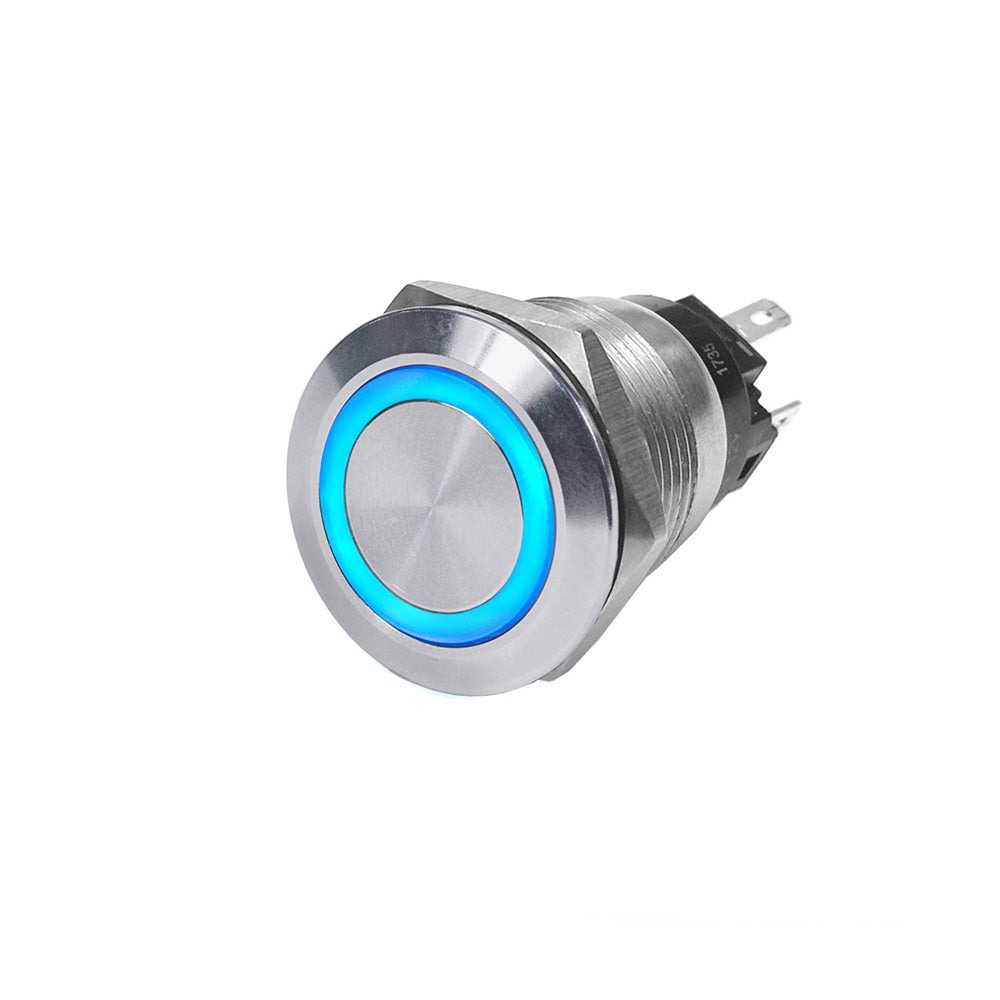 Blue Sea Systems 4161 SS Push Button Switch Off-On Blue 10A