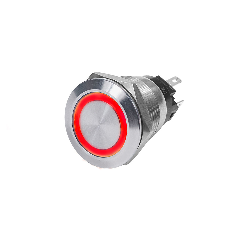Blue Sea Systems 4162 SS Red Off-On Push Button Switch - 10A
