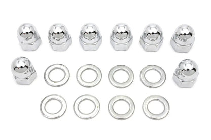 Colony Chrome Cylinder Base Acorn Nut and Washer Kit for Harley Davidson FL (1941-1950) by Colony