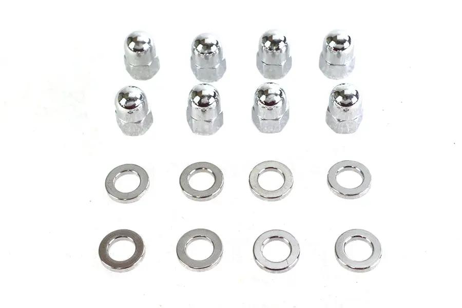 Colony Chrome Cylinder Base Acorn Nut and Washer Kit for Harley Davidson XL Models by Colony