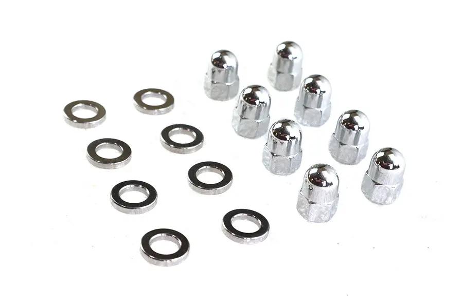 Colony Chrome Cylinder Base Acorn Nut and Washer Kit for Harley Davidson XL Models by Colony