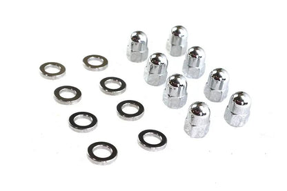 Colony Chrome Cylinder Base Acorn Nut and Washer Kit for Harley Davidson XL Models by Colony
