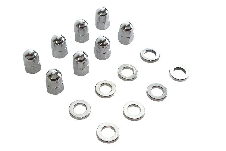 Colony Chrome Cylinder Base Acorn Nut and Washer Kit for Harley Davidson XL Models by Colony