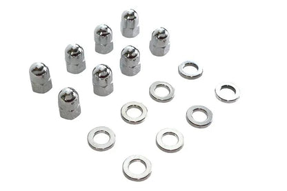 Colony Chrome Cylinder Base Acorn Nut and Washer Kit for Harley Davidson XL Models by Colony