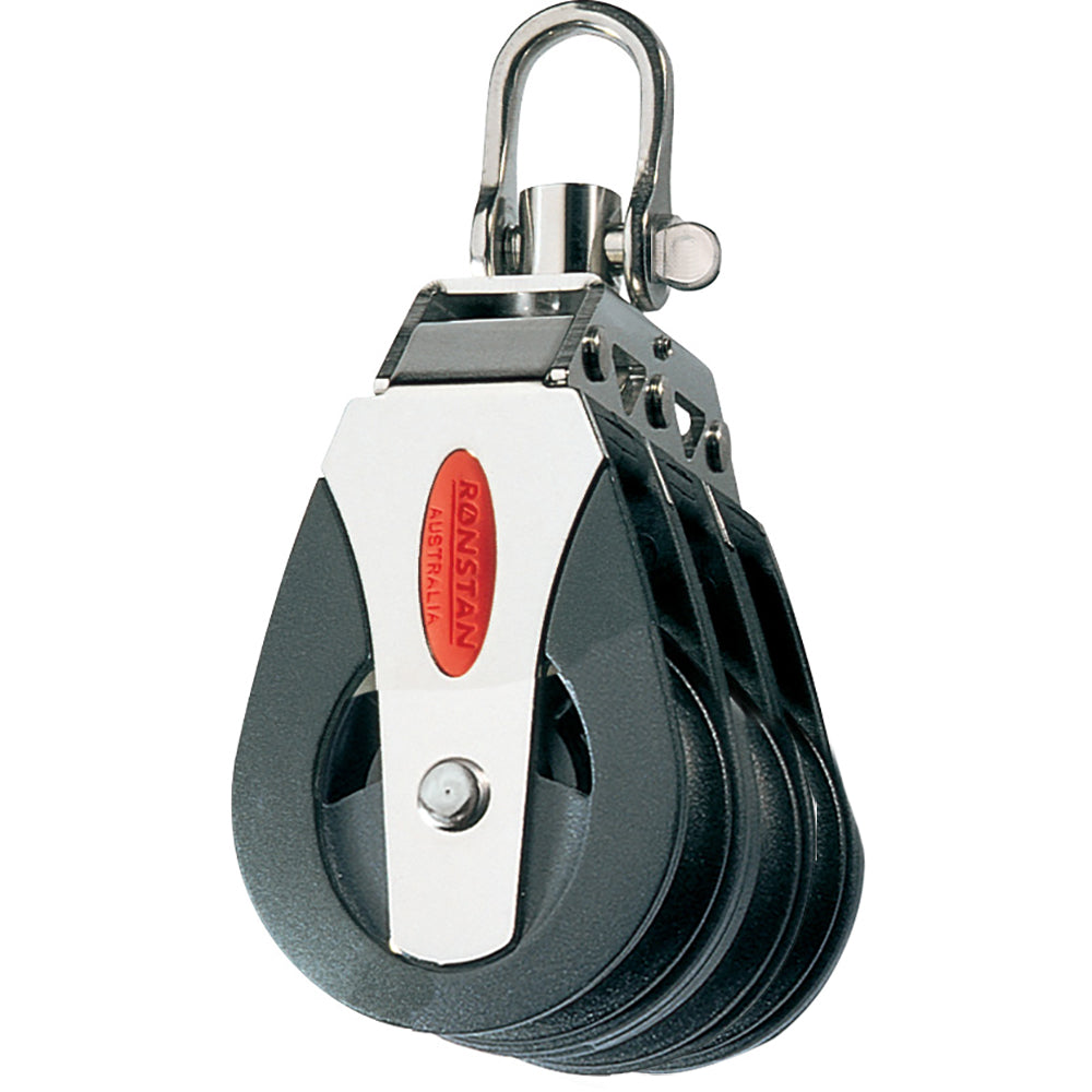 Ronstan Series 40 Triple Ball Bearing Block with Swivel Head - Low Friction Performance for Sailboat Control Lines