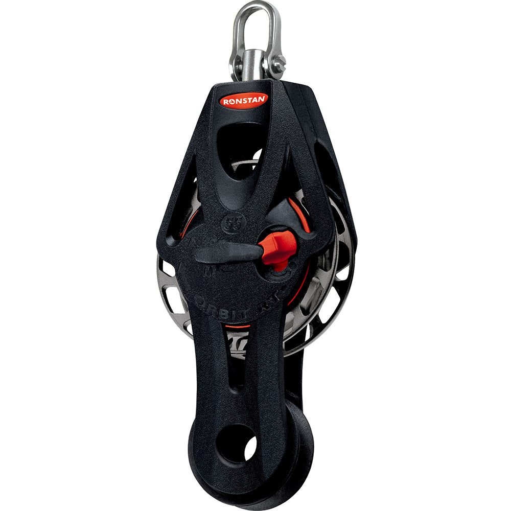 Ronstan Series 55 Ratchet Mount Orbit Block with Fiddle Becket Swivel – High Holding Power and Auto/Manual Modes