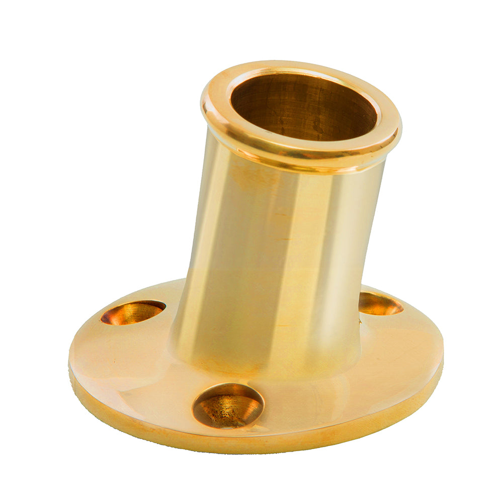 Whitecap Top-Mounted Flag Pole Socket Polished Brass - 3/4 inch ID