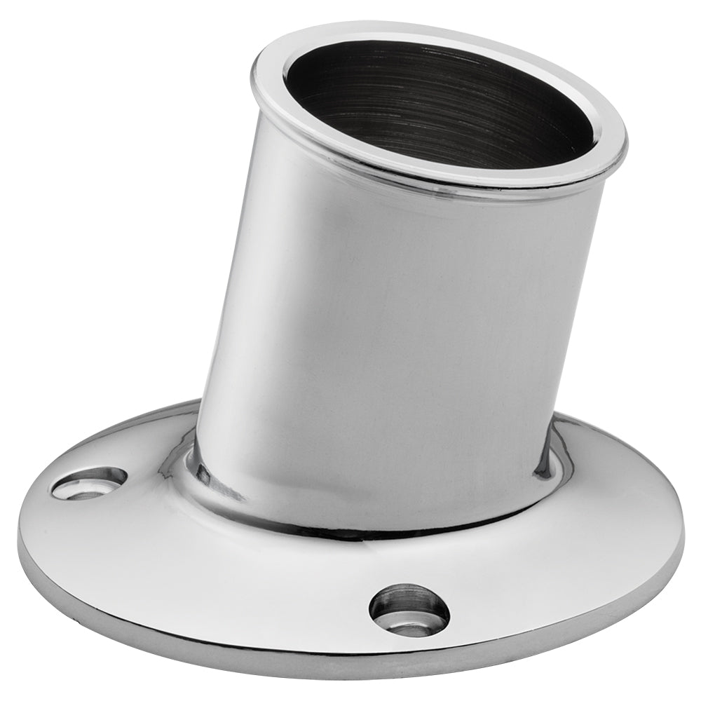 Whitecap Top-Mounted Flag Pole Socket CP Brass 1-1/4 inch ID - Part S-5003
