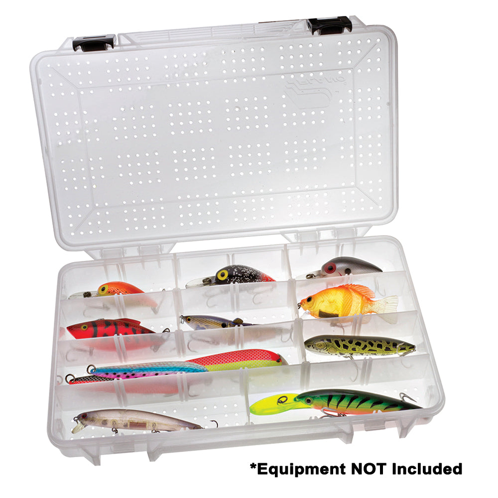 Plano Hydro-Flo Stowaway 3700 Clear Tackle Storage Box with Adjustable Compartments