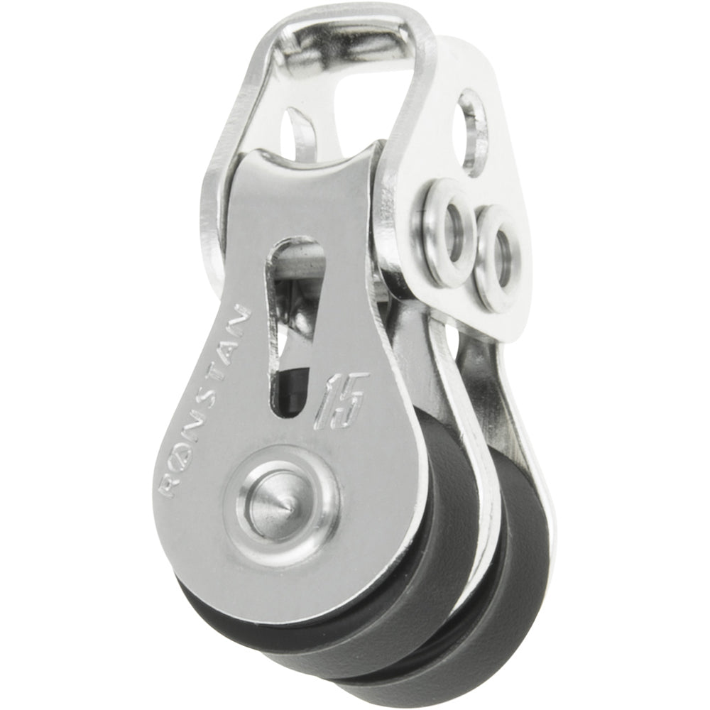 Ronstan Series 15 Ball Bearing Utility Block - Double Loop Head, Lightweight Marine Hardware