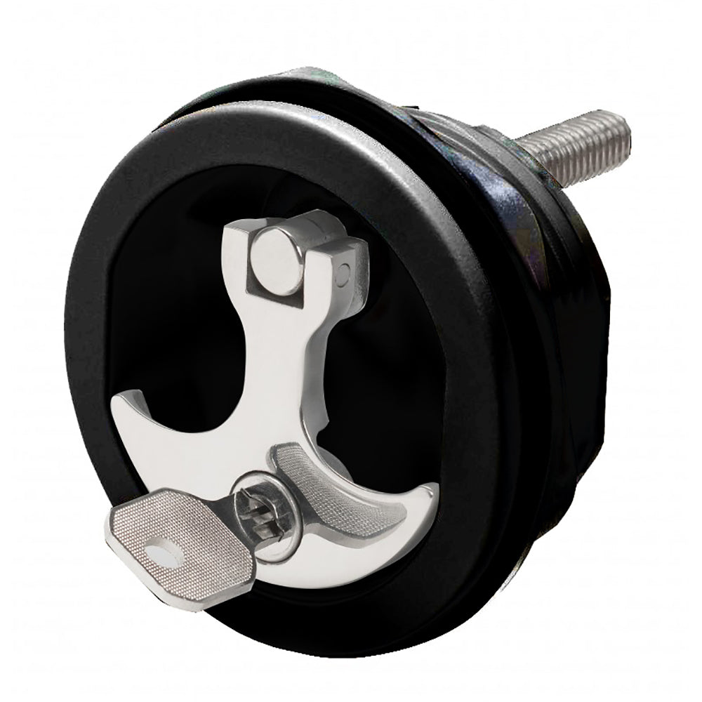 Whitecap Compression Handle CP Zamac with Black Nylon Locking for Fresh Water Use - Part S-1415BC