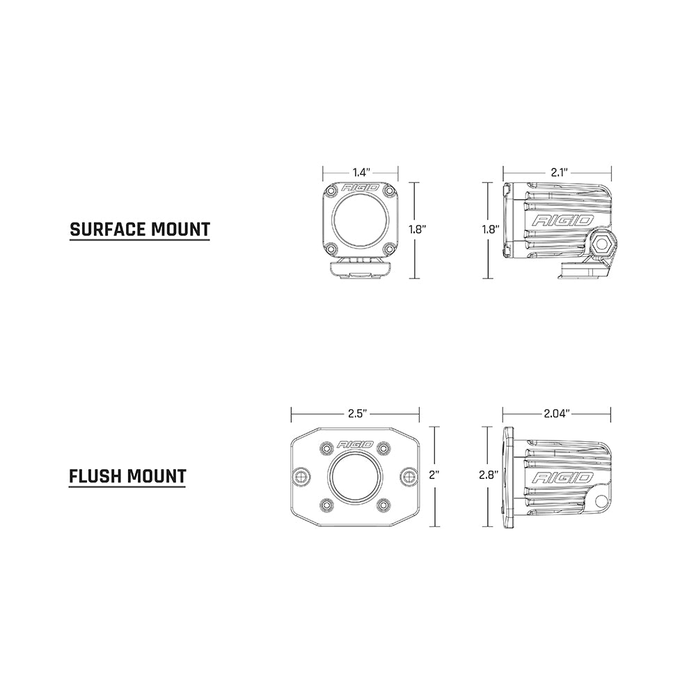 RIGID Industries Ignite Flush Mount Flood Light - Black, Part #20641