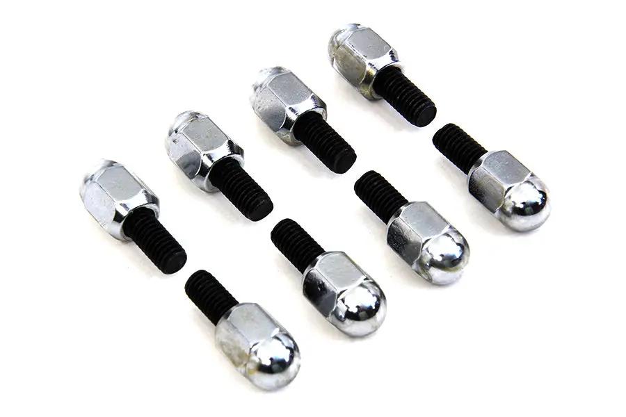 Colony Chrome Acorn Tappet Base Bolt Set for Harley Davidson FL 1941-1950 by Colony