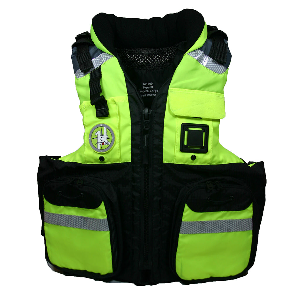 First Watch AV-800 Four Pocket Flotation Vest in Hi-Vis Yellow - Small to Medium