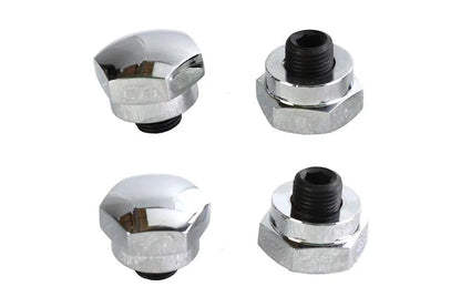 Colony Chrome Rocker Shaft End Plug Kit for Harley Davidson FL 1971-1980 by Colony