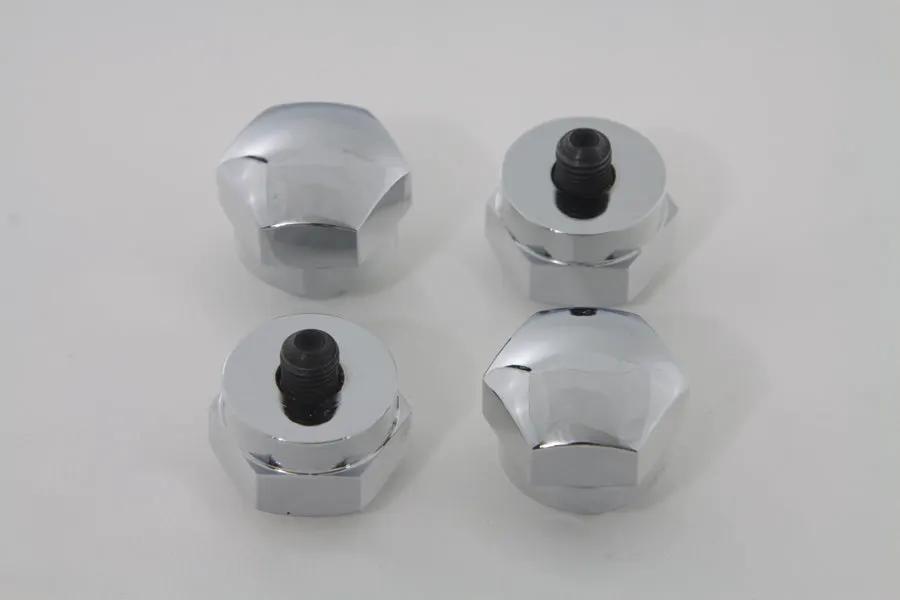 Colony Chrome Rocker Shaft End Plug - Set of 4 for Harley Davidson FL and XL Models by Colony