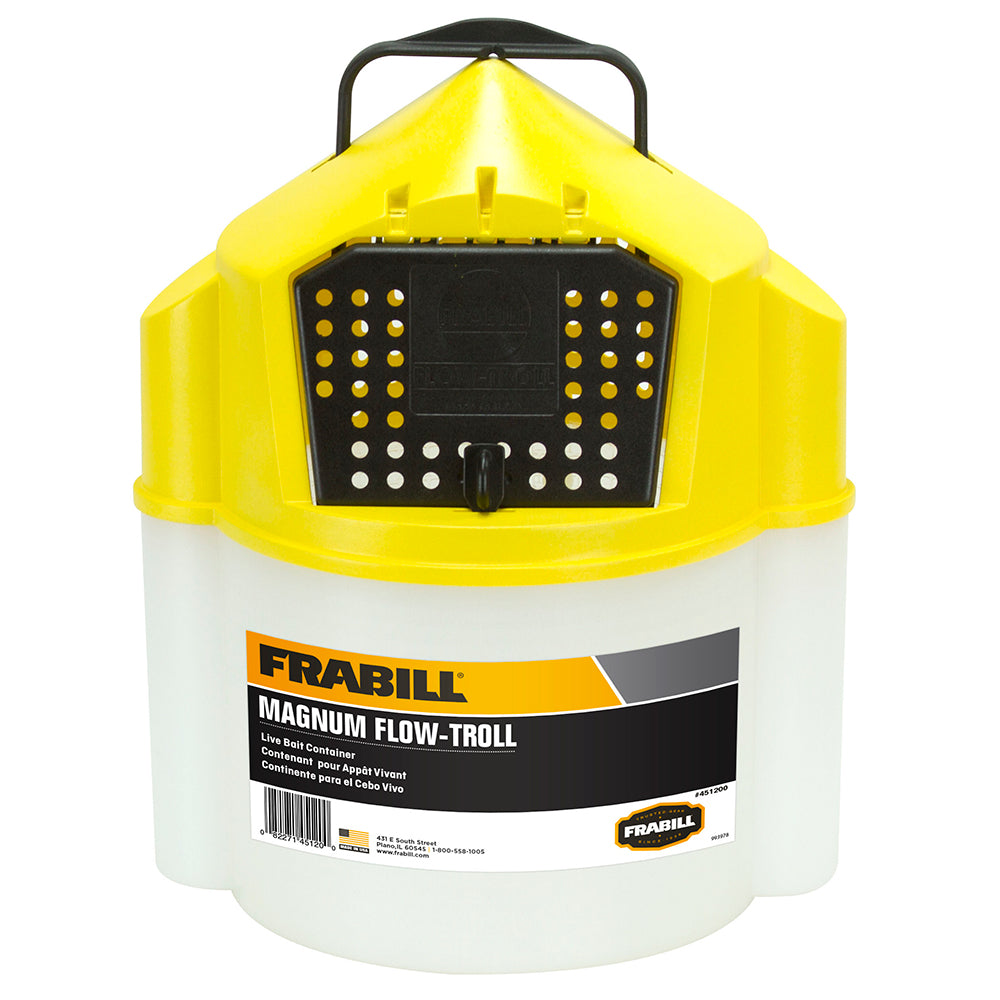 Frabill Magnum Flow Troll Bucket 10 Quart - Durable Saltwater Bait Container