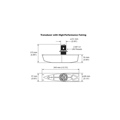 Airmar B785C-M CHIRP Bronze Thru-Hull Transducer with Fairing Block - 600W, Medium Frequency