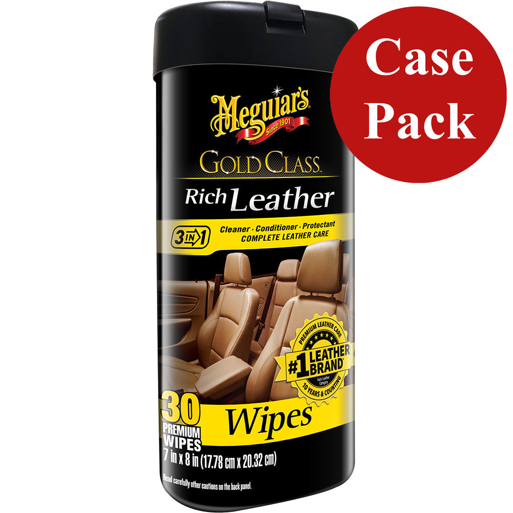 Meguiar's Gold Class Rich Leather Cleaner & Conditioner Wipes - Case of 6