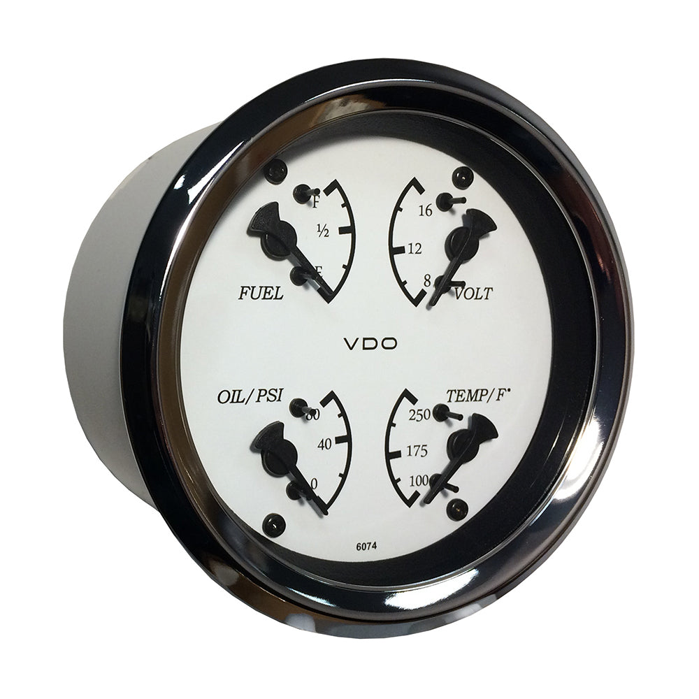VDO Cockpit Marine 85mm 4-in-1 Gauge with White Dial and Bezel