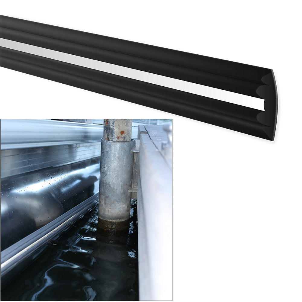 Megaware PontoonGuard 32' Kit - Black for Pontoons Up to 21 Feet | Side Protection and Visibility Enhancement