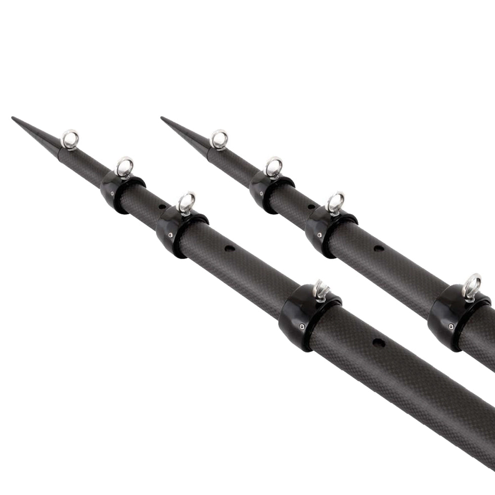 Tigress XD 3K Carbon Fiber Telescoping Outrigger Poles - 18 Feet - Matte Black/Black - Pair