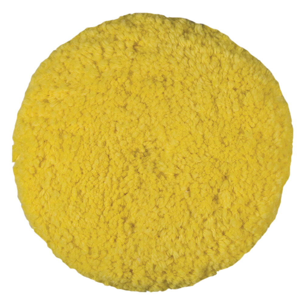 Presta Rotary Blended Wool Buffing Pad - Yellow Medium Cut, 9-inch Hook & Loop