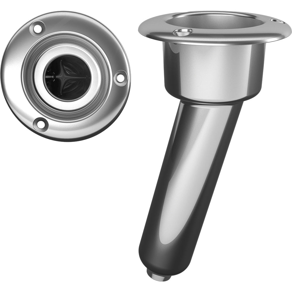 Mate Series Stainless Steel 15 Rod and Cup Holder with Drain - Round Top