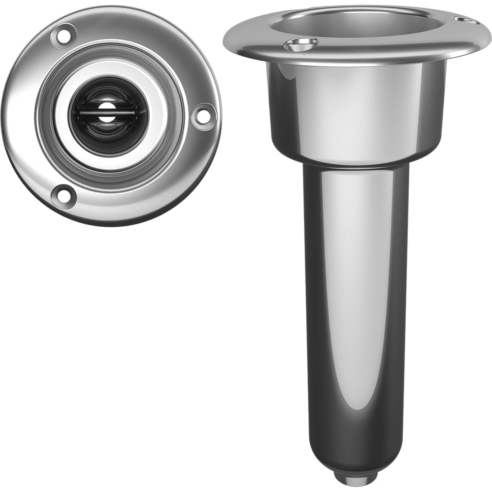 Mate Series Stainless Steel 0 Rod & Cup Holder with Drain and Round Top - Model C1000D