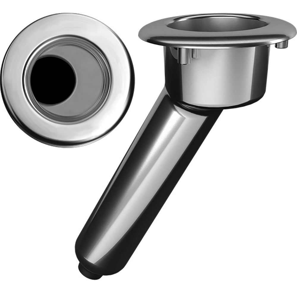 Mate Series Elite Screwless Stainless Steel 30 Rod and Cup Holder - Drain - Round Top (Part C1030DS)