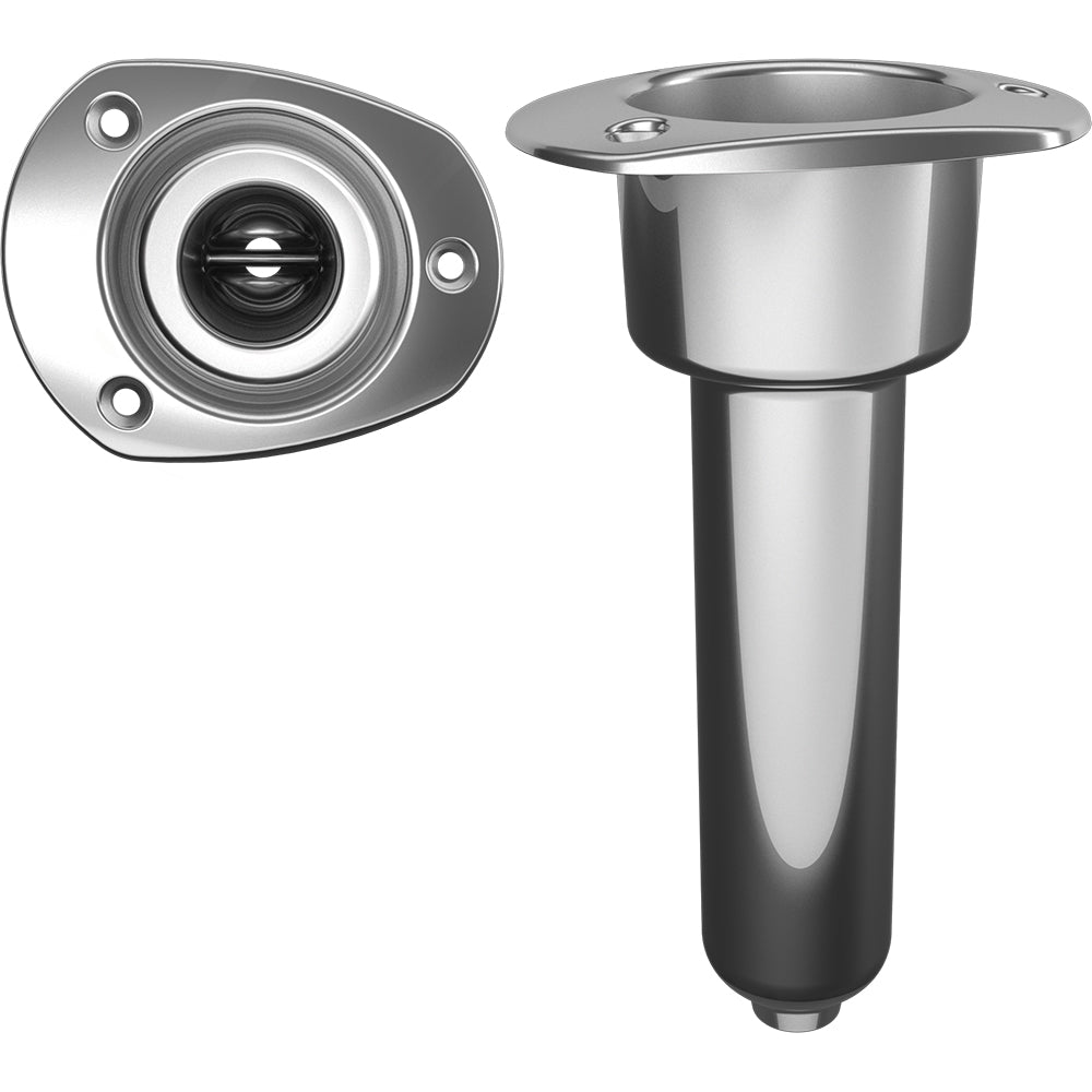 Mate Series Stainless Steel 0 Rod & Cup Holder with Drain and Oval Top - Model C2000D