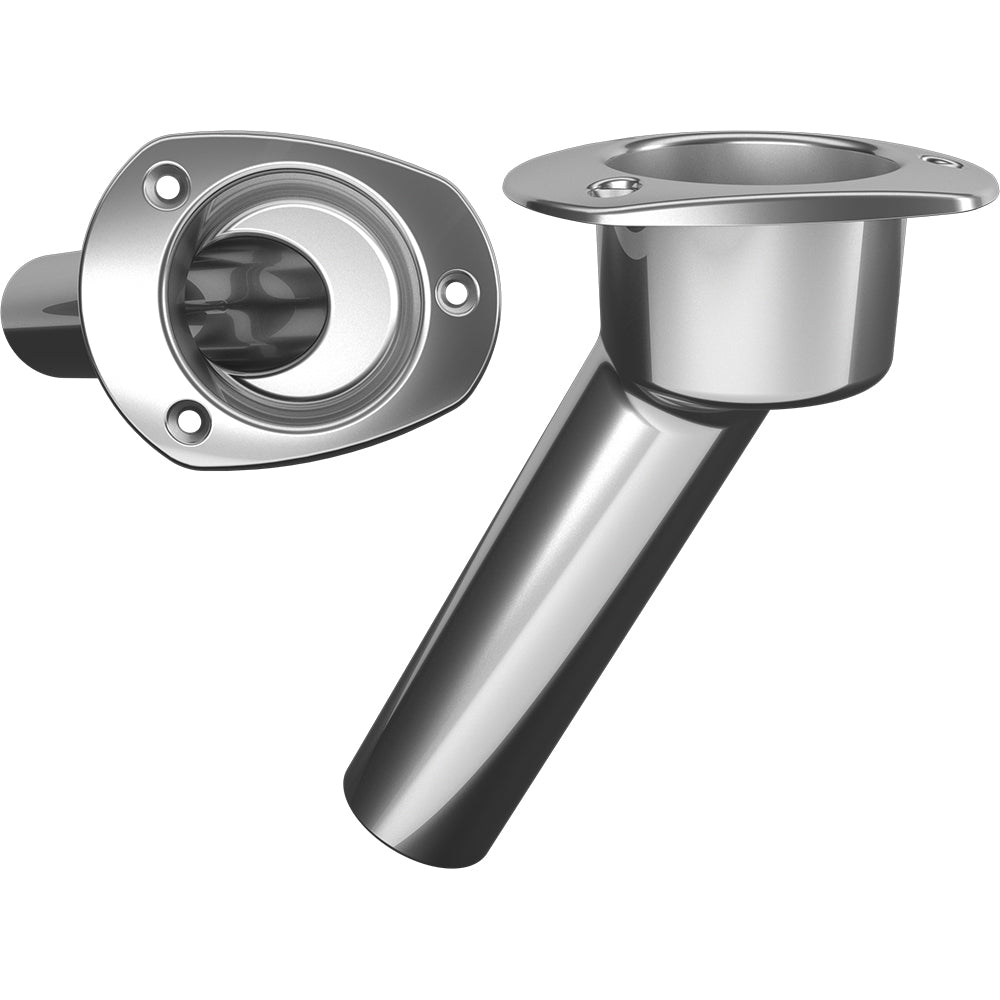 Mate Series Stainless Steel 30 Rod & Cup Holder with Oval Top - Open Bottom Design