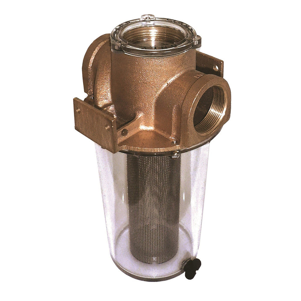 GROCO ARG-1500 Series 1-1/2 Inch Raw Water Strainer with Stainless Steel Basket