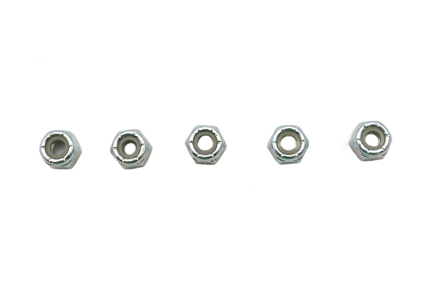 V-Twin Zinc Plated Hex Nuts 1/4 inch-20 Nyloc - Pack of 5