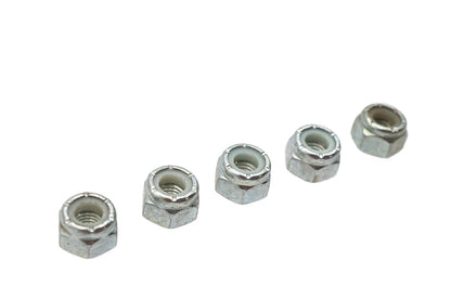 V-Twin Zinc Plated Hex Nuts 1/4 inch-28 Nyloc (Pack of 5)