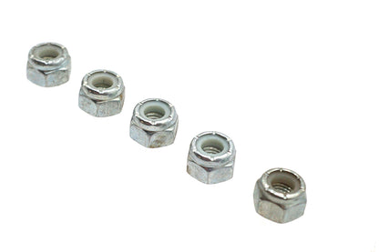 V-Twin Zinc Plated Hex Nuts 1/4 inch-28 Nyloc (Pack of 5)