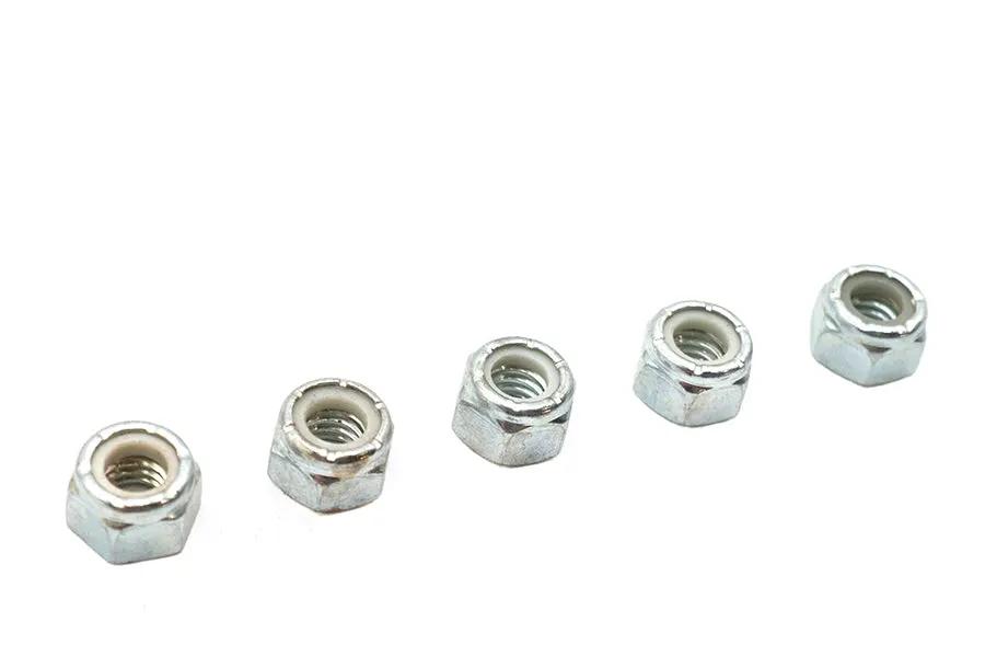 V-Twin Zinc Plated Hex Nuts 5/16 inch-18 Nyloc (Pack of 5) by V-Twin
