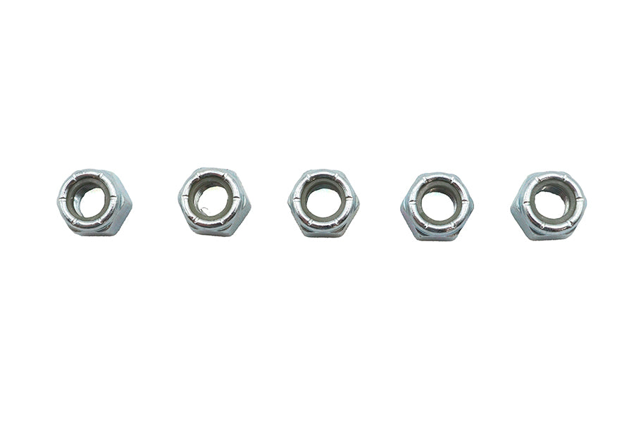 V-Twin Zinc Plated Hex Nuts 5/16 inch-24 Nyloc - Pack of 5