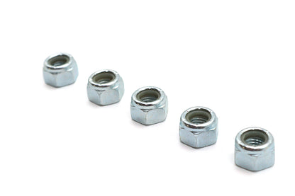 V-Twin Zinc Plated Hex Nuts 5/16 inch-24 Nyloc - Pack of 5