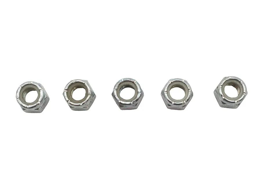 V-Twin Zinc Plated Hex Nuts 3/8 inch-16 Nyloc (Pack of 5) by V-Twin