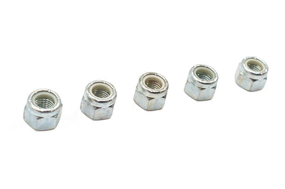 V-Twin Zinc Plated Hex Nuts 3/8 inch-24 Nyloc - Pack of 5