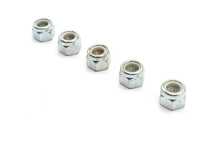 V-Twin Zinc Plated Hex Nuts 3/8 inch-24 Nyloc - Pack of 5
