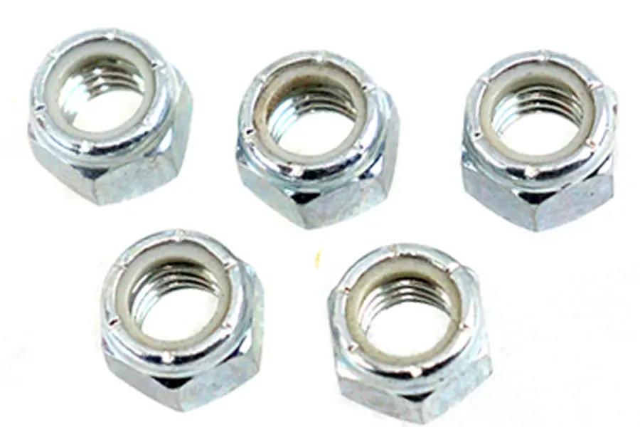 V-Twin Zinc Plated Hex Nuts 7/16 inch-20 Nyloc, Pack of 5 by V-Twin