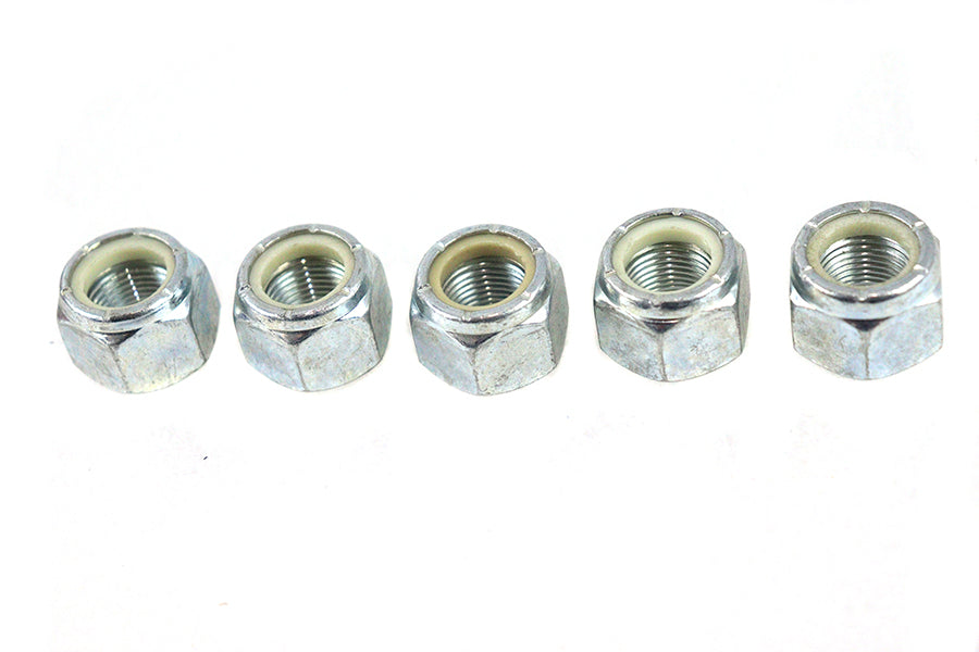 V-Twin Zinc Plated Hex Nuts 5/8 inch-18 Nyloc (Pack of 5)
