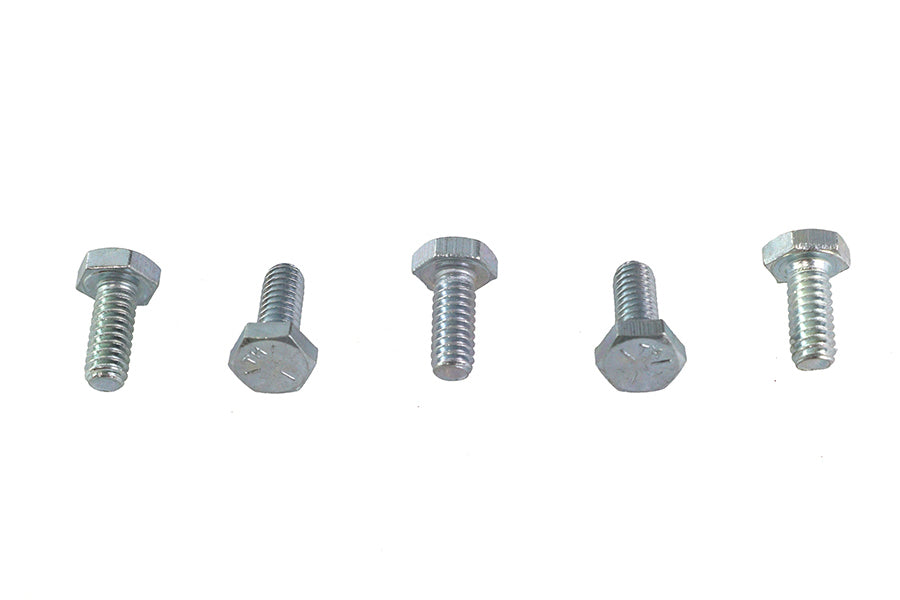 V-Twin Hex Cap Bolts Zinc 1/4 inch x 5/8 inch (Pack of 5)