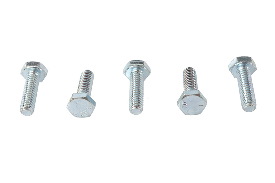 V-Twin Hex Cap Bolts Zinc 1/4 inch x 7/8 inch - Pack of 5