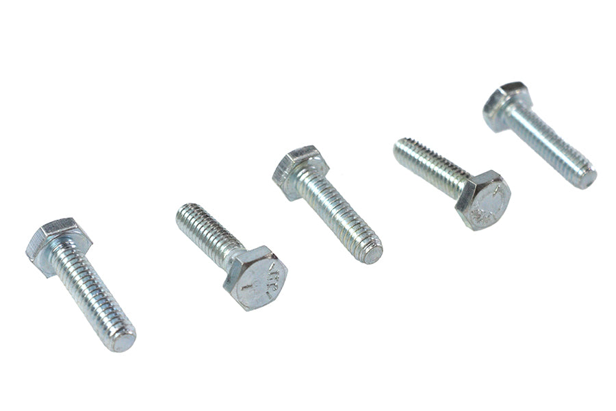 V-Twin Hex Cap Bolts Zinc 1/4 inch-20 x 1 inch – Pack of 5