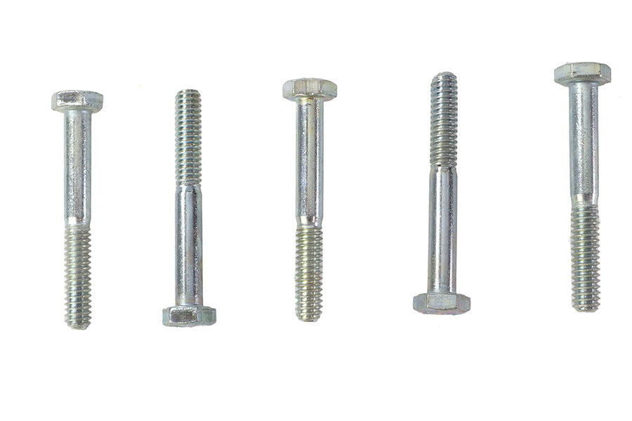 V-Twin Hex Cap Bolts Zinc 1/4 inch x 2 inch (Pack of 5)