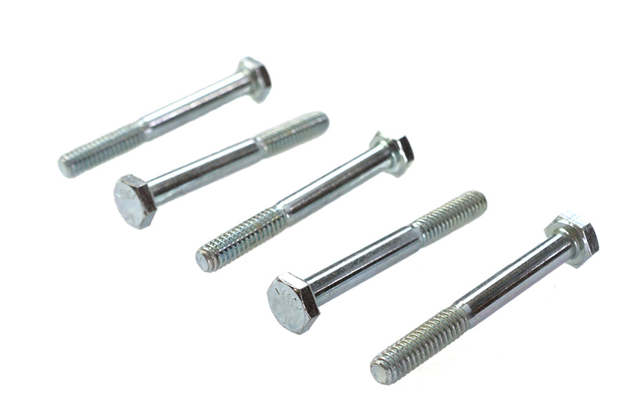 V-Twin Hex Cap Bolts Zinc 1/4 inch x 2-1/4 inch - Pack of 5