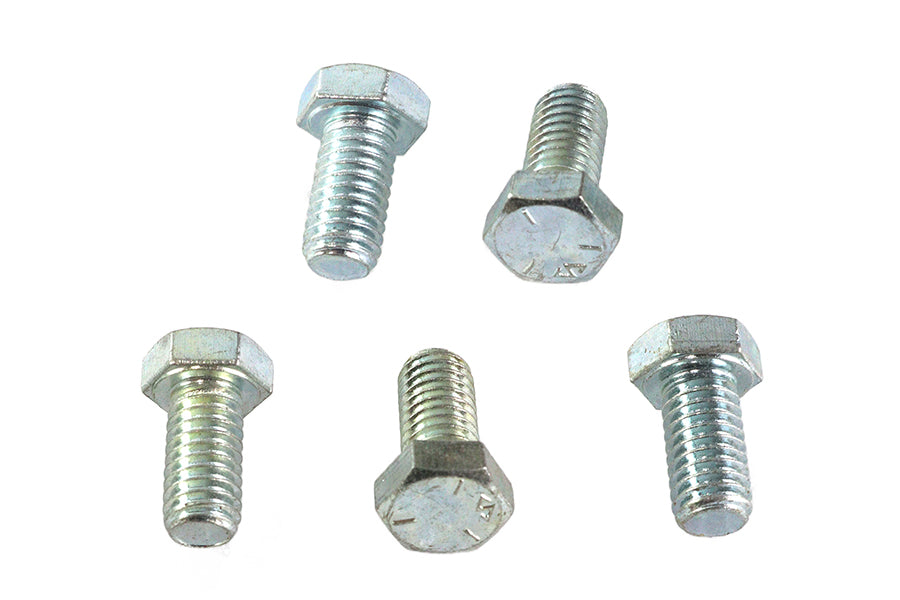 V-Twin Hex Cap Bolts Zinc 3/8 inch x 3/4 inch — Pack of 5